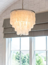 Modern Tiered Capiz Shell Chandelier Pendant Light Fixture for Indoor Decor
