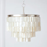 Modern Tiered Capiz Shell Chandelier Pendant Light Fixture for Indoor Decor