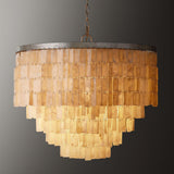 Modern Tiered Capiz Shell Chandelier Pendant Light Fixture for Indoor Decor