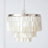 Modern Tiered Capiz Shell Chandelier Pendant Light Fixture for Indoor Decor