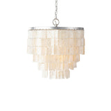 Modern Tiered Capiz Shell Chandelier Pendant Light Fixture for Indoor Decor