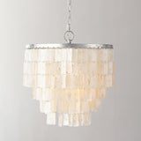 Modern Tiered Capiz Shell Chandelier Pendant Light Fixture for Indoor Decor