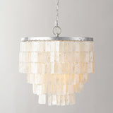 Modern Tiered Capiz Shell Chandelier Pendant Light Fixture for Indoor Decor