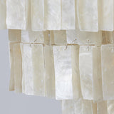 Modern Tiered Capiz Shell Chandelier Pendant Light Fixture for Indoor Decor