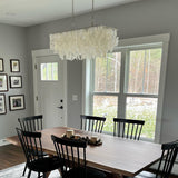 Modern Tiered Capiz Shell Chandelier Pendant Light Fixture for Indoor Decor