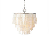Modern Tiered Capiz Shell Chandelier Pendant Light Fixture for Indoor Decor