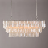 Modern Tiered Capiz Shell Chandelier Pendant Light Fixture for Indoor Decor