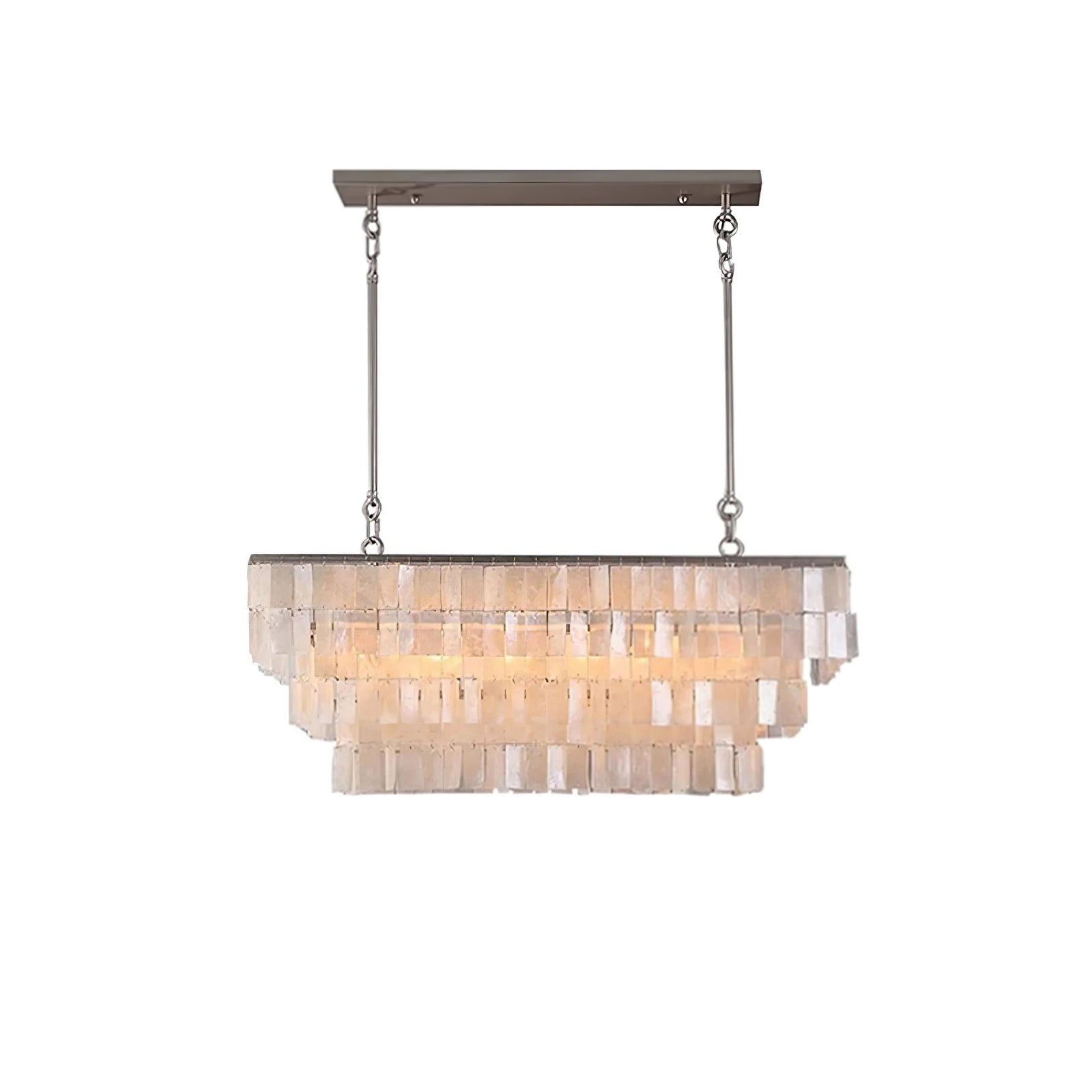 Modern Tiered Capiz Shell Chandelier Pendant Light Fixture for Indoor Decor