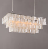 Modern Tiered Capiz Shell Chandelier Pendant Light Fixture for Indoor Decor