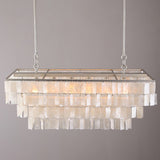 Modern Tiered Capiz Shell Chandelier Pendant Light Fixture for Indoor Decor