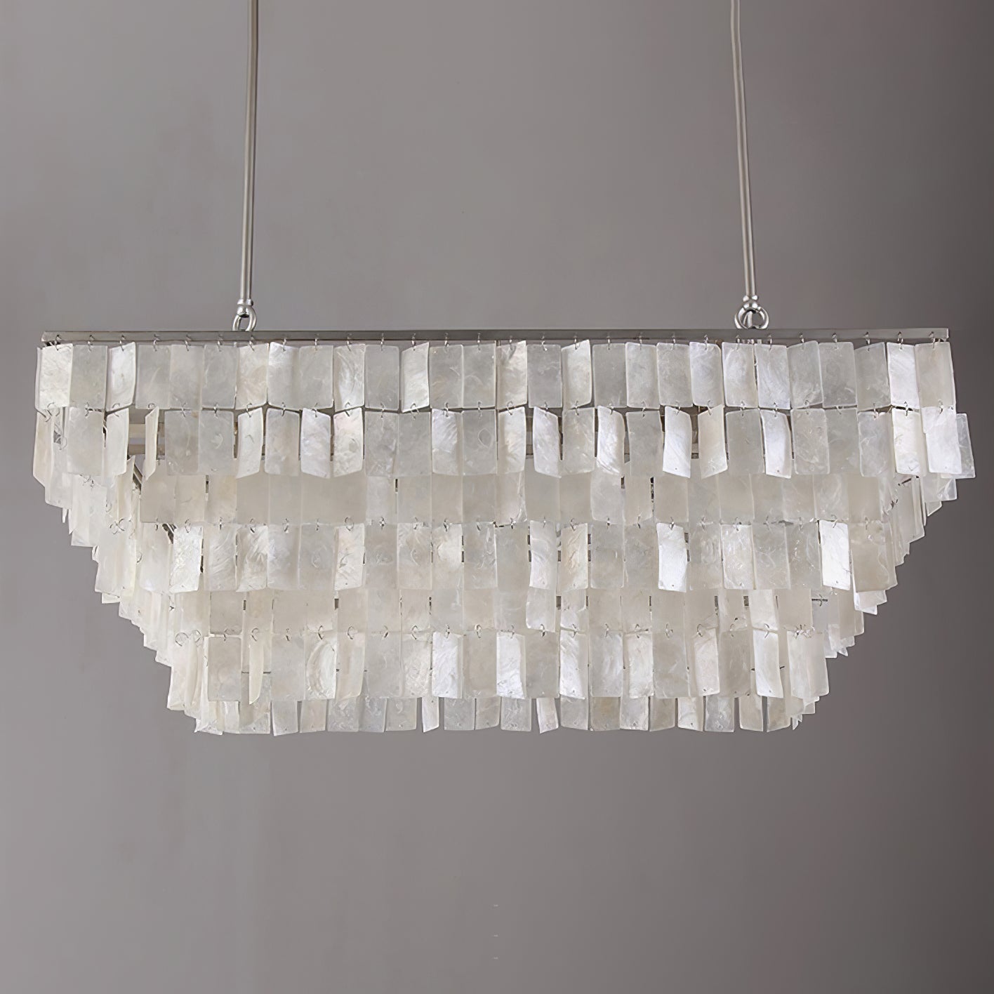 Modern Tiered Capiz Shell Chandelier Pendant Light Fixture for Indoor Decor