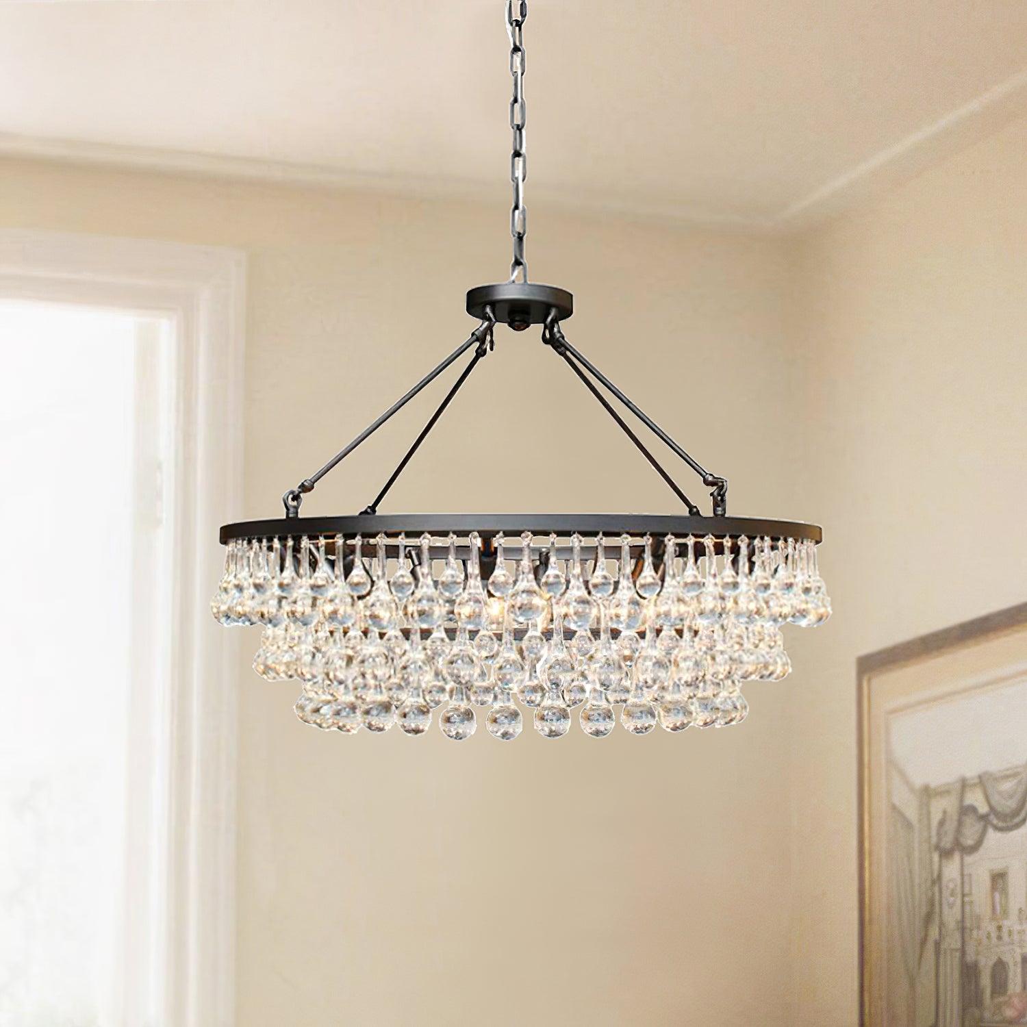 Modern Tiered Crystal Chandelier Ceiling Light for Elegant Home Ambiance