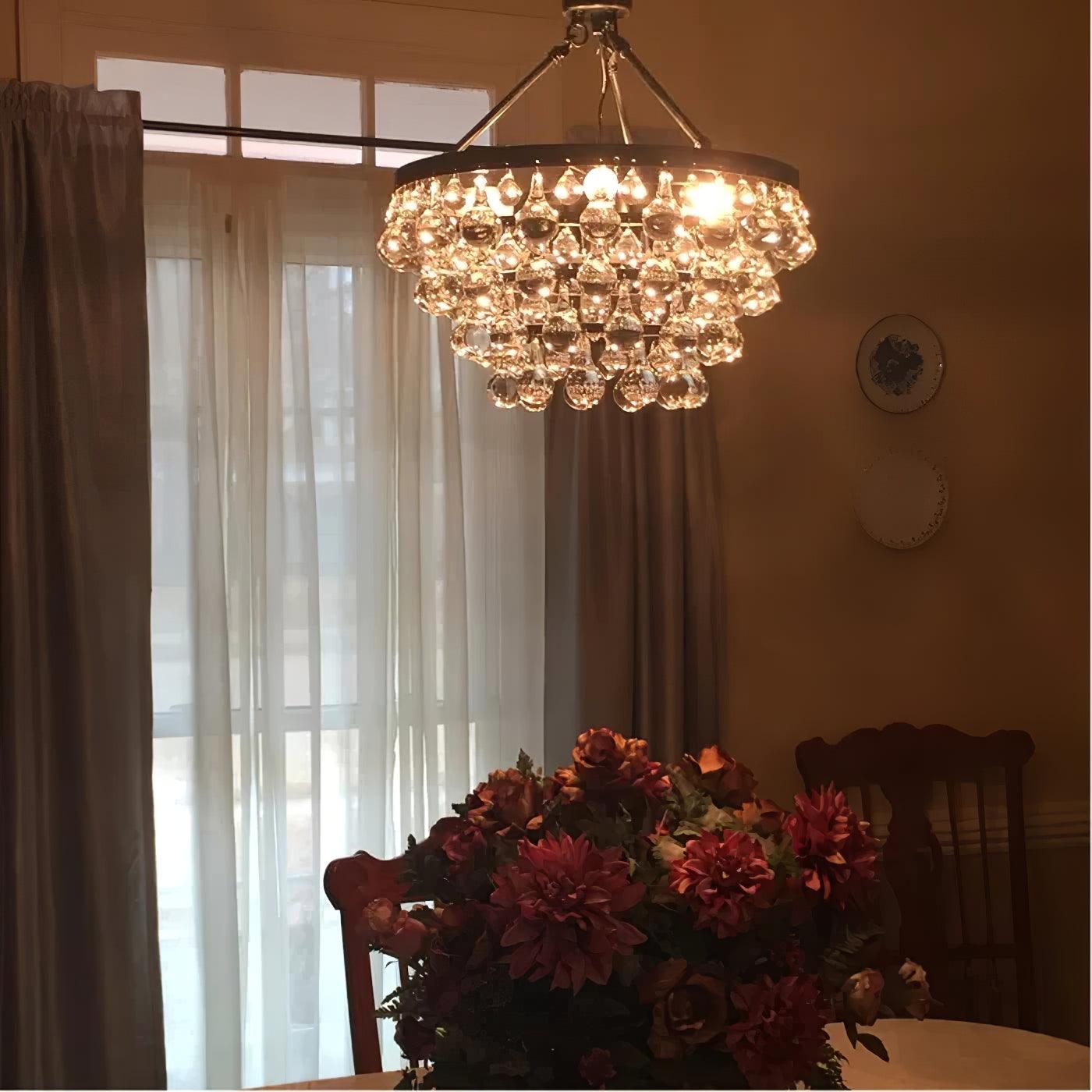 Modern Tiered Crystal Chandelier Ceiling Light for Elegant Home Ambiance