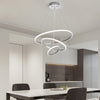 Modern Tiered LED Ring Chandelier in Polished Chrome Finish for Living and Dining Room