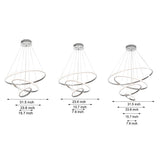 Modern Tiered LED Ring Chandelier in Polished Chrome Finish for Living and Dining Room