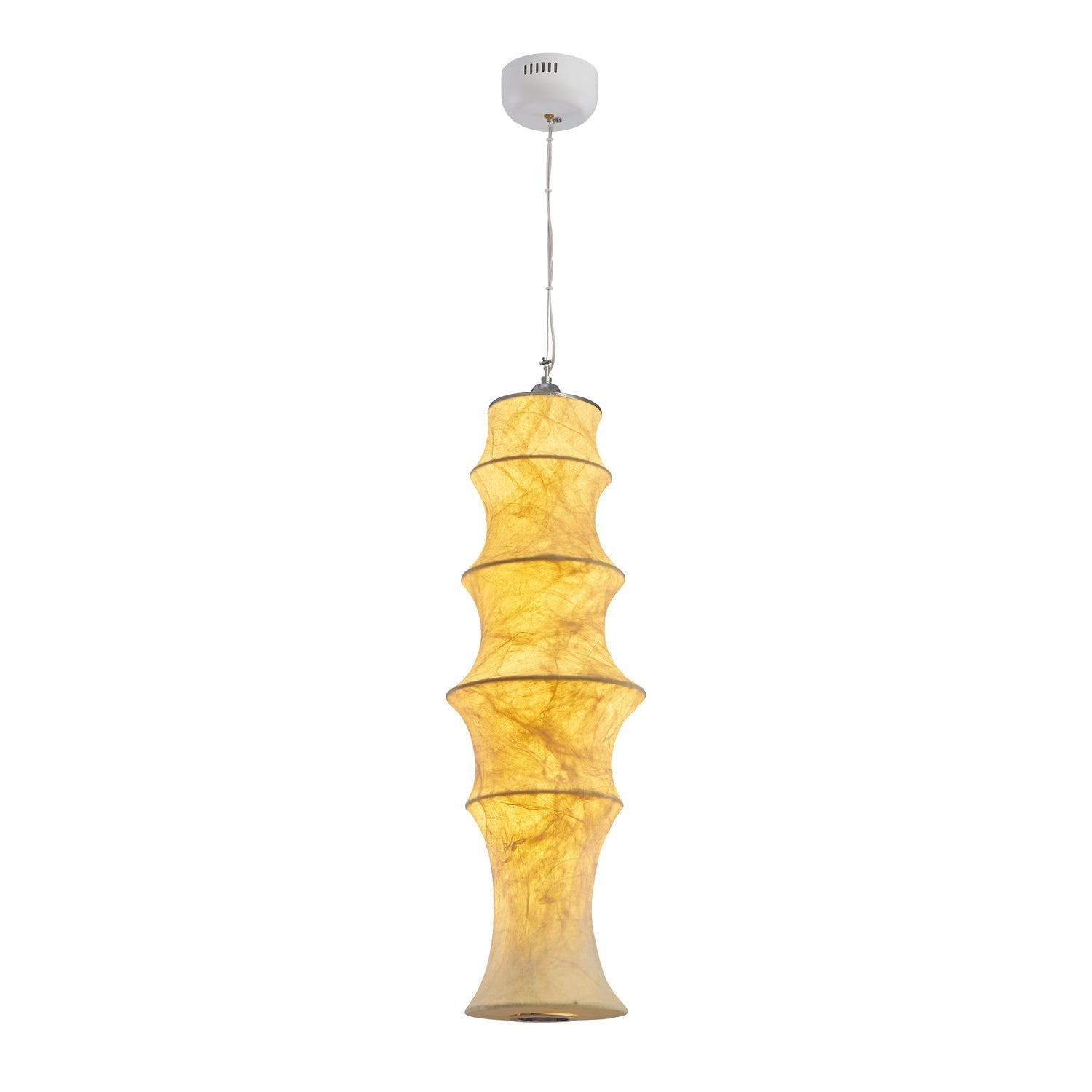 Modern Tiered Mulberry Silk Pendant Light Minimalist Tower Design for Interior