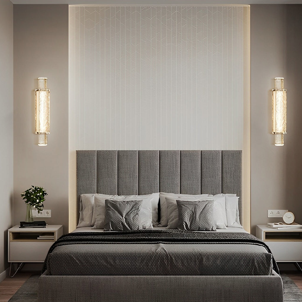Modern Titanium Gold Crystal Glass LED Wall Sconce Nordic Post Modern Indoor Light