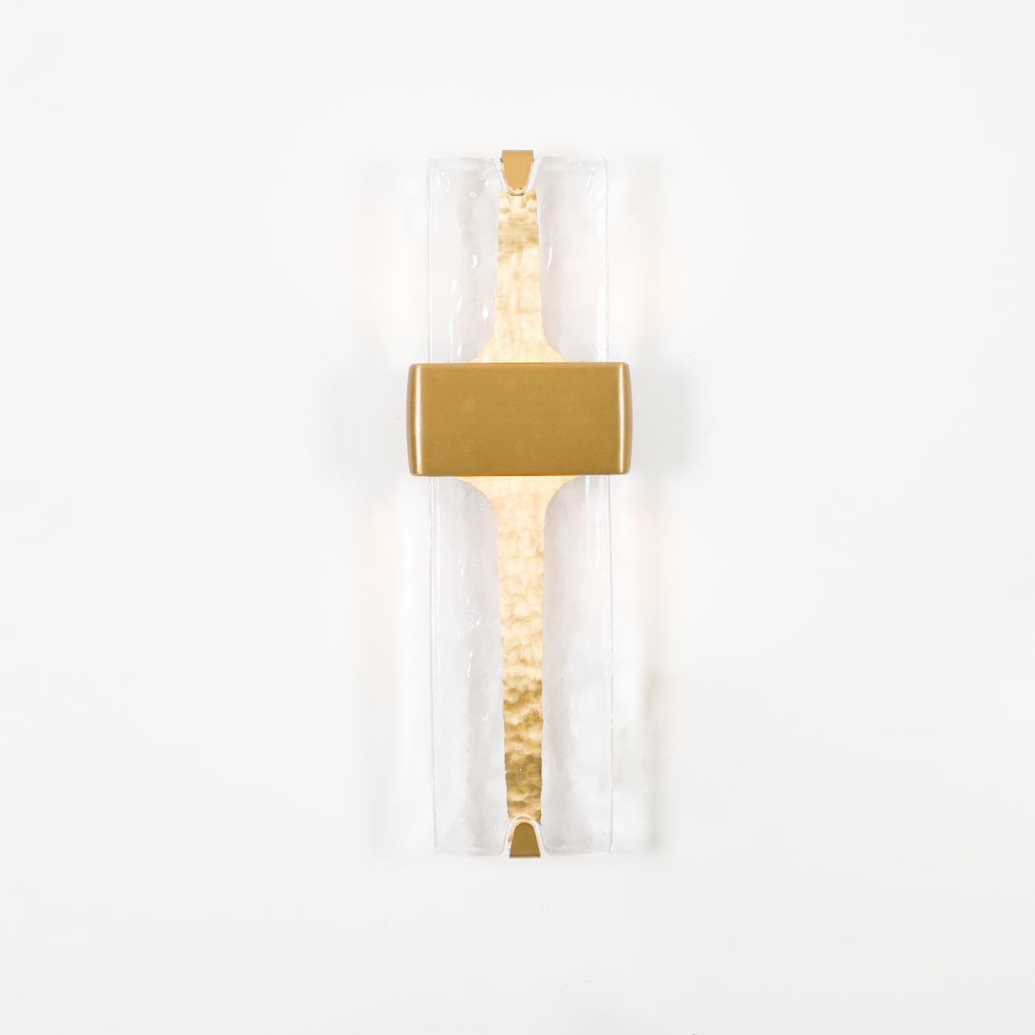 Modern Torch Wall Sconce with Handcrafted Textured Glass and Integrated LED Lighting