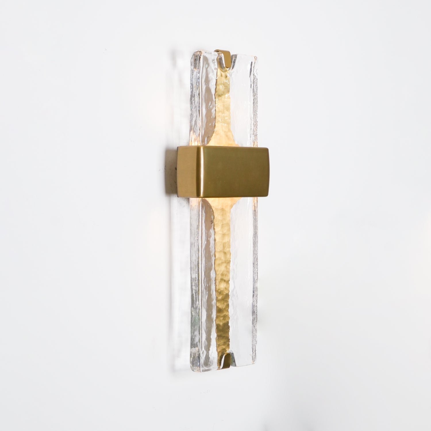 Modern Torch Wall Sconce with Handcrafted Textured Glass and Integrated LED Lighting