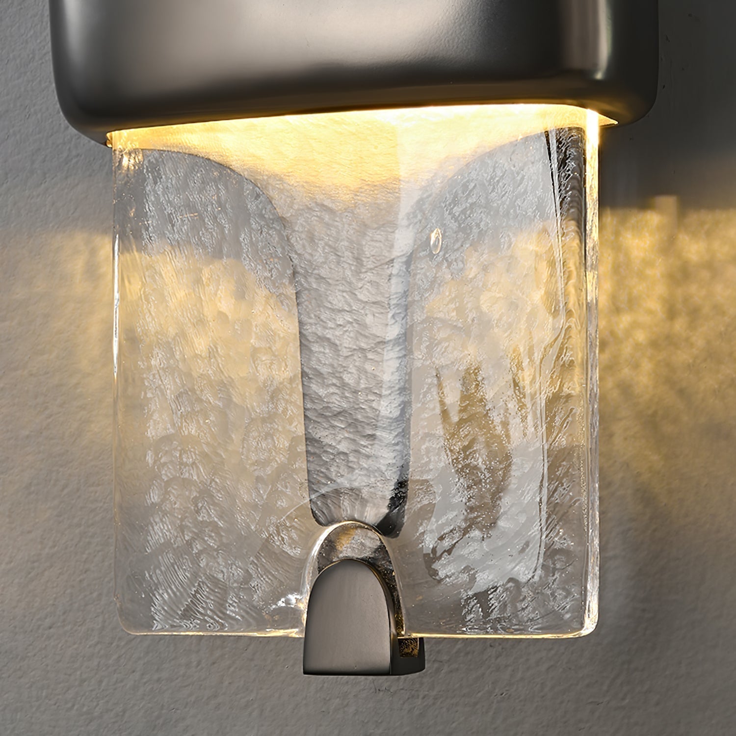 Modern Torch Wall Sconce with Handcrafted Textured Glass and Integrated LED Lighting