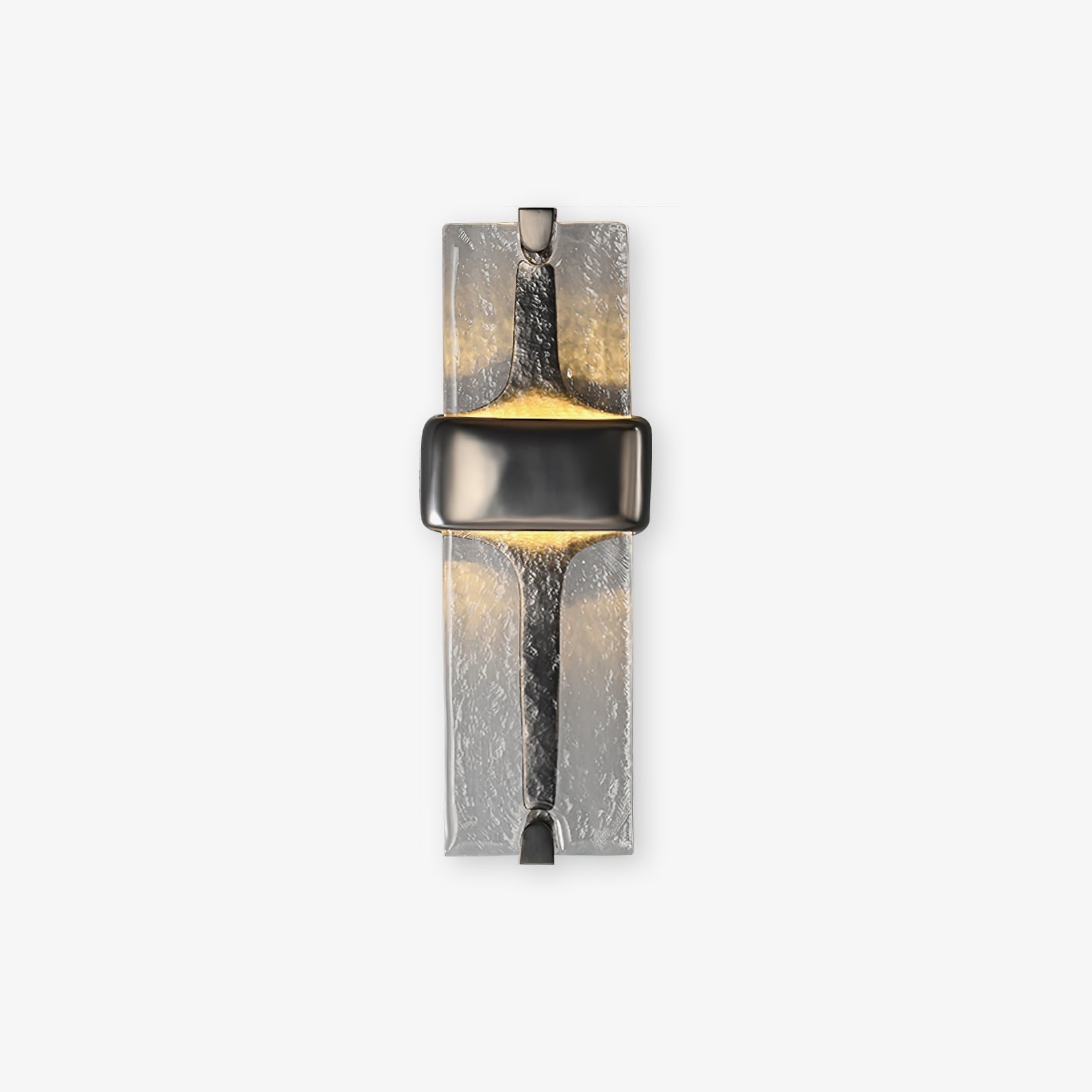 Modern Torch Wall Sconce with Handcrafted Textured Glass and Integrated LED Lighting