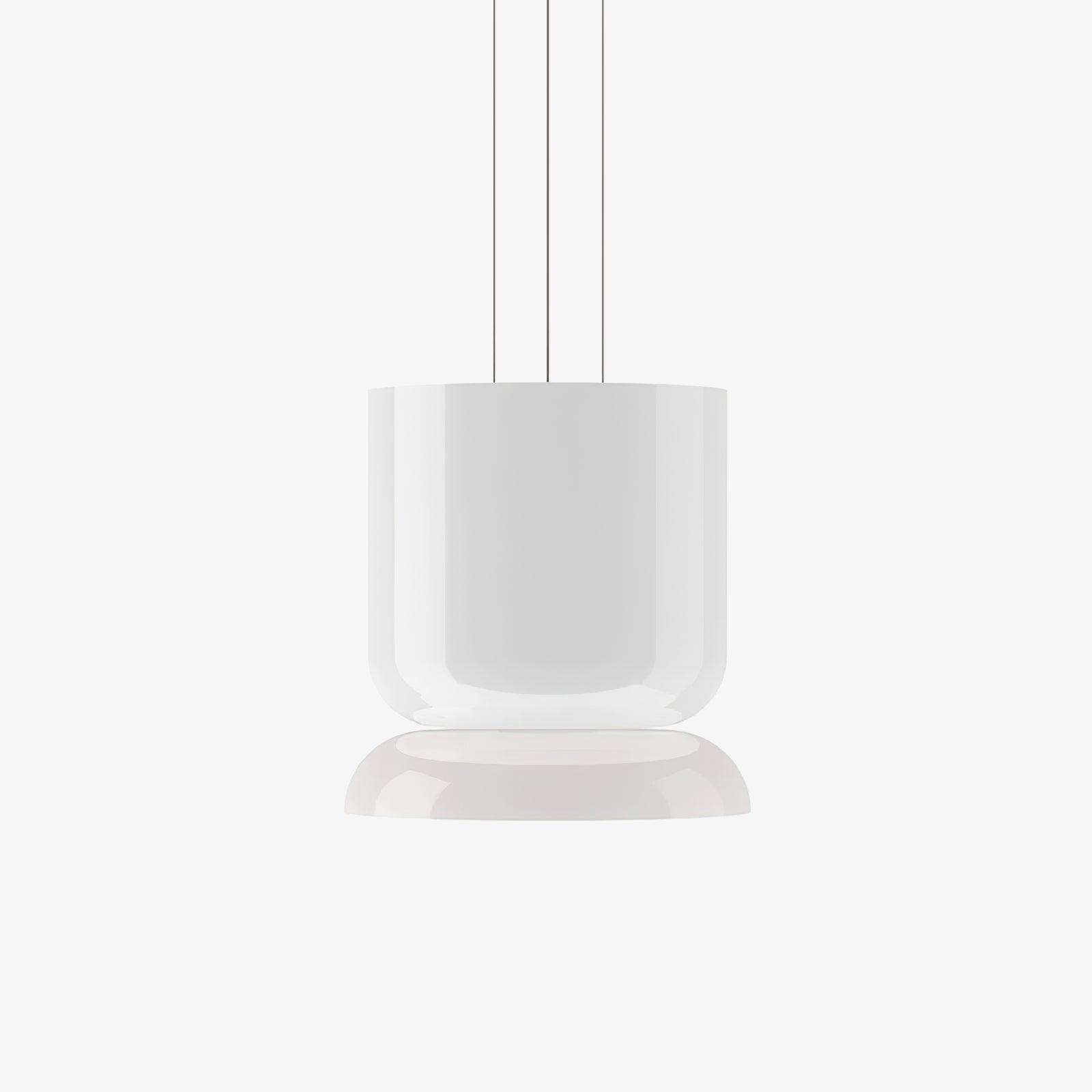Modern Totem LED Blown Glass Pendant Lamp Geometric White Modular Hanging Fixture