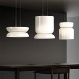 Modern Totem LED Blown Glass Pendant Lamp Geometric White Modular Hanging Fixture