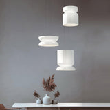 Modern Totem LED Blown Glass Pendant Lamp Geometric White Modular Hanging Fixture