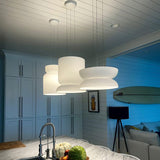 Modern Totem LED Blown Glass Pendant Lamp Geometric White Modular Hanging Fixture