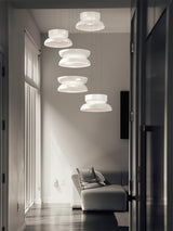 Modern Totem LED Blown Glass Pendant Lamp Geometric White Modular Hanging Fixture
