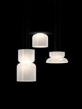 Modern Totem LED Blown Glass Pendant Lamp Geometric White Modular Hanging Fixture