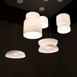 Modern Totem LED Blown Glass Pendant Lamp Geometric White Modular Hanging Fixture