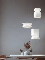 Modern Totem LED Blown Glass Pendant Lamp Geometric White Modular Hanging Fixture