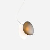 Modern Translucent Frosted Glass Pendant Light with Hand Blown Pebble Shape Design