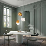 Modern Translucent Frosted Glass Pendant Light with Hand Blown Pebble Shape Design