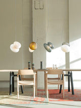 Modern Translucent Frosted Glass Pendant Light with Hand Blown Pebble Shape Design