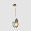 Modern Translucent Frosted Glass Pendant Light with Hand Blown Pebble Shape Design