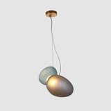 Modern Translucent Frosted Glass Pendant Light with Hand Blown Pebble Shape Design