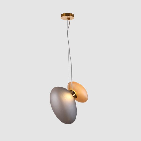 Modern Translucent Frosted Glass Pendant Light with Hand Blown Pebble Shape Design