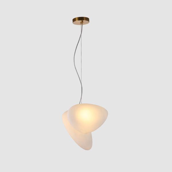 Modern Translucent Frosted Glass Pendant Light with Hand Blown Pebble Shape Design