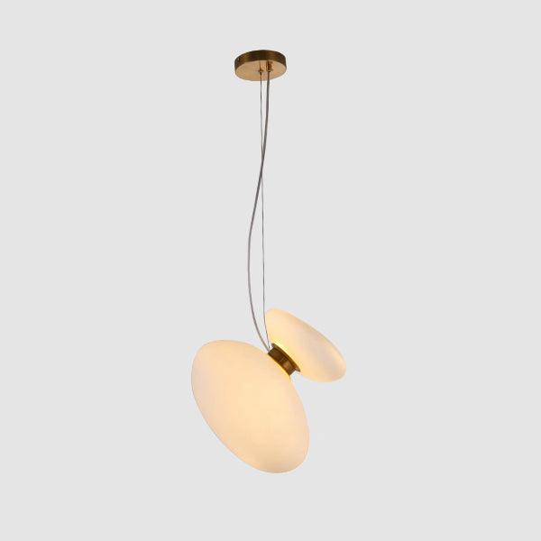 Modern Translucent Frosted Glass Pendant Light with Hand Blown Pebble Shape Design