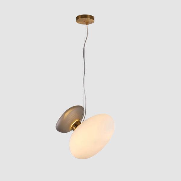 Modern Translucent Frosted Glass Pendant Light with Hand Blown Pebble Shape Design