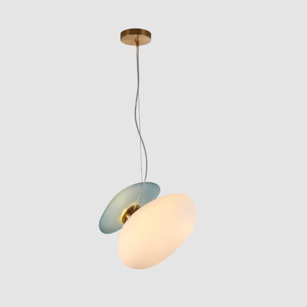 Modern Translucent Frosted Glass Pendant Light with Hand Blown Pebble Shape Design