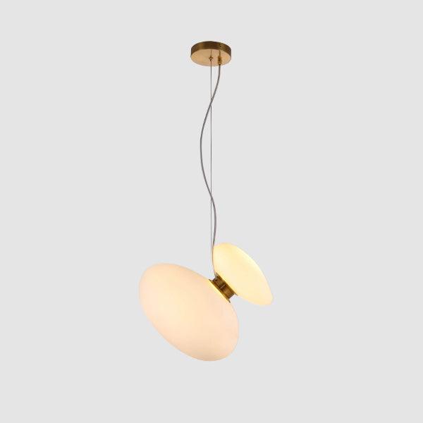 Modern Translucent Frosted Glass Pendant Light with Hand Blown Pebble Shape Design