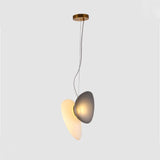 Modern Translucent Frosted Glass Pendant Light with Hand Blown Pebble Shape Design