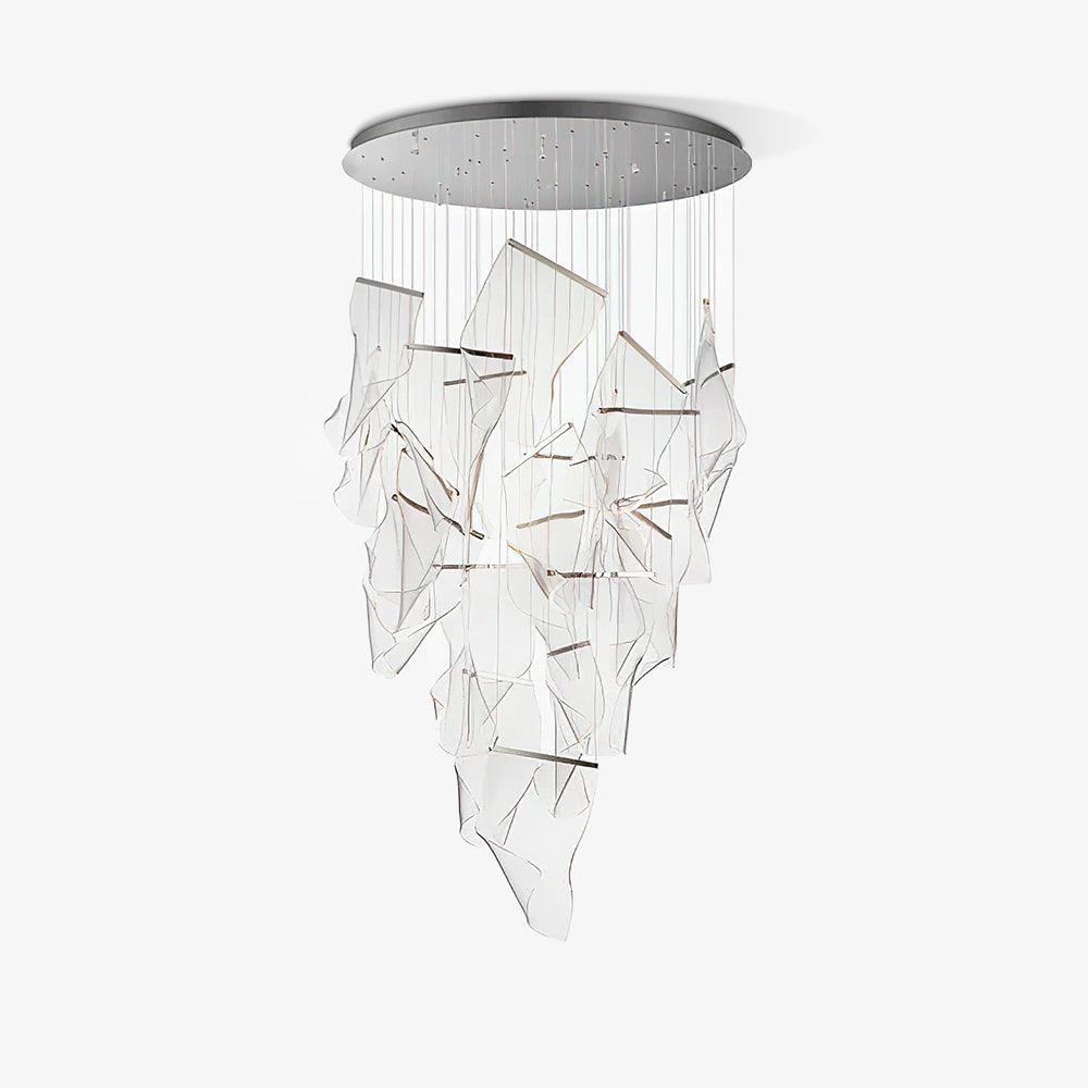 Modern Transparent Acrylic LED Multi Light Pendant Chandelier Sculpture
