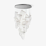 Modern Transparent Acrylic LED Multi Light Pendant Chandelier Sculpture