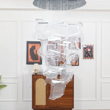 Modern Transparent Acrylic LED Multi Light Pendant Chandelier Sculpture