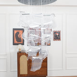 Modern Transparent Acrylic LED Multi Light Pendant Chandelier Sculpture