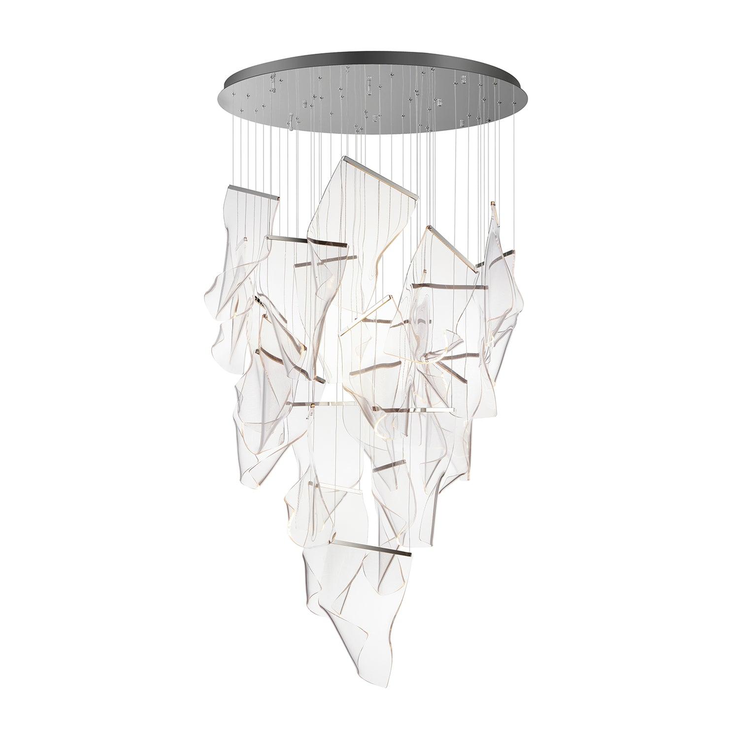 Modern Transparent Acrylic LED Multi Light Pendant Chandelier Sculpture